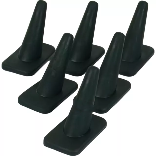 6 Black Rubber Ring Finger Jewelry Displays Showcase 1 3/8" x 2 1/8"