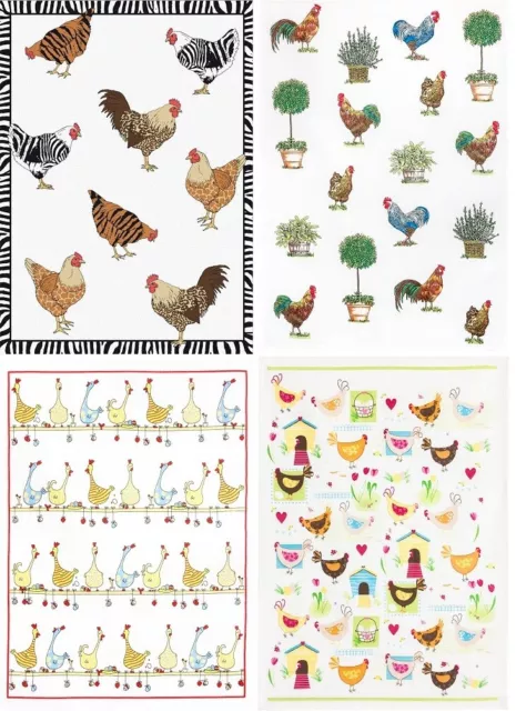 1 Geschirrtuch Hühner + Hähne, Geschirrtücher Mitbringsel Geschenkidee Tuch Huhn