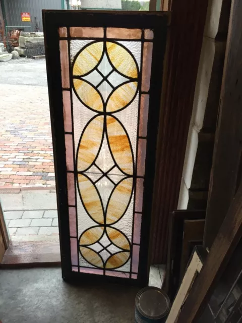 Sg 360 Antique Stainglass And Textured Glass Transom Window