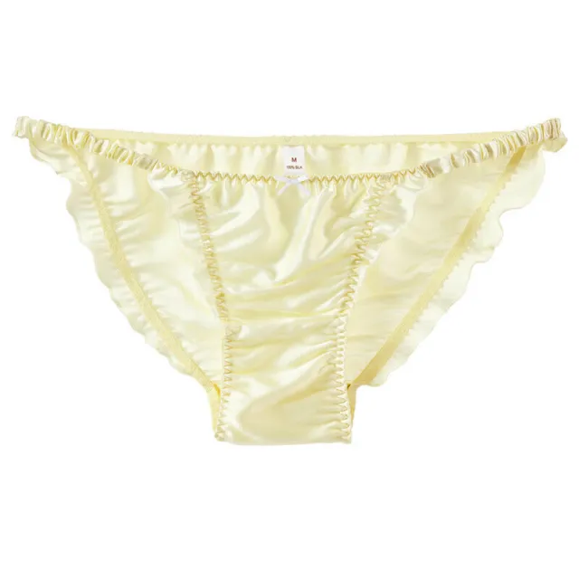 Womens 100% Silk High Cut French Bikinis Underwear Knickers Panties M L XL XXL