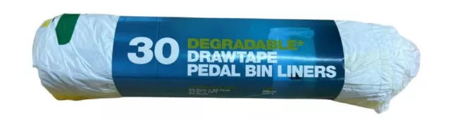 d2w Degradable Drawtape Pedal Bin Liners (Pack of 30) eco-friendly bin bags