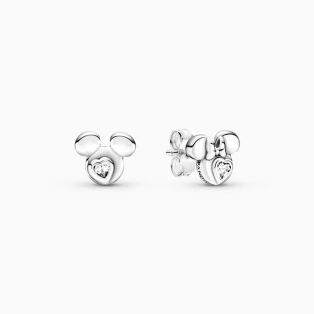 Genuine 2021 Pandora Disney Mickey & Minnie Mouse Silhouette Studs 299258C01