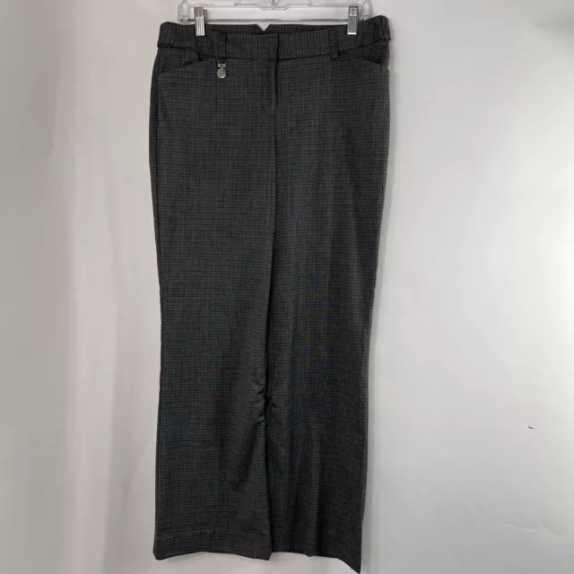 Express Editor Pants Women's Size 8 Bootcut Gray Weave Pattern Mid Rise Stretch