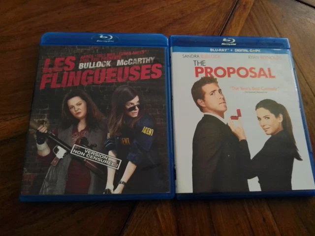 Sandra Bullock Lot De 2 Blu Ray "Les Flingueuses" "La Proposition" Excellent Eta