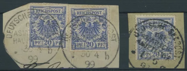 DEUTSCHE SCHIFFSPOST 1899, OST ASIATISCHE HAUPTLINIE, 2 Briefstücke, feinst/