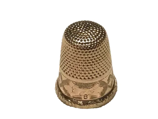 Victorian Thimble Gold Filled Fancy Scene Pattern