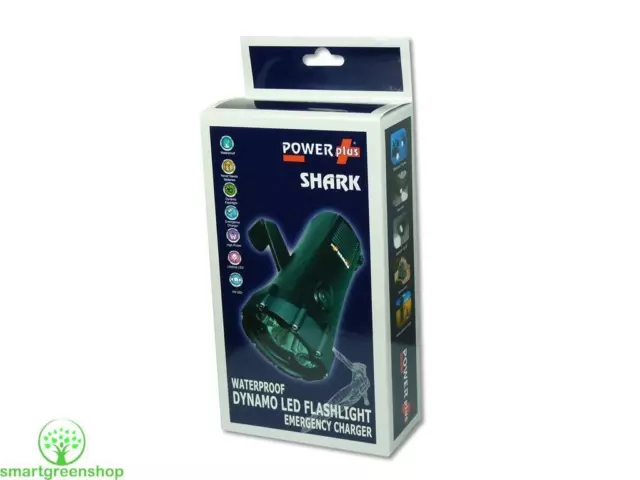 POWERplus Shark Imperméable Robuste LED à Remontoir Dynamo Torche Avec Chargeur 2