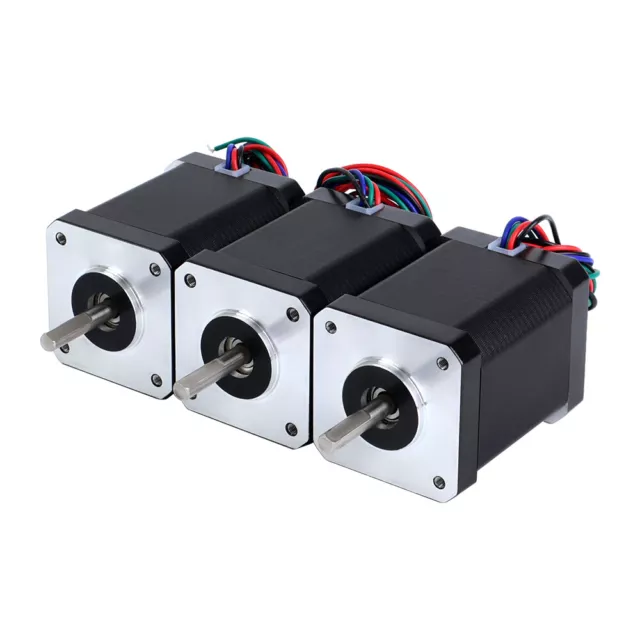 STEPPERONLINE 3PCS Nema 17 Stepper Motor High Torque 85oz.in 42x60mm 2.1A CNC