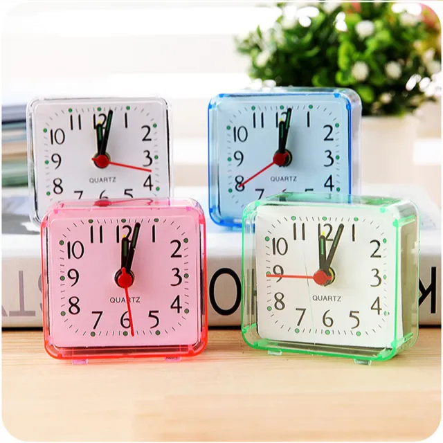 Cute Student Alarm Clock Square Bedside Compact Clock Desktop Decor Cl~m'