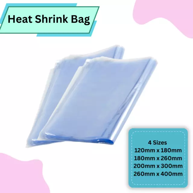 4 Sizes Heat Shrink Bag Wrap Film PVC Shrinkable Packaging Seal Gift Crafts Soap