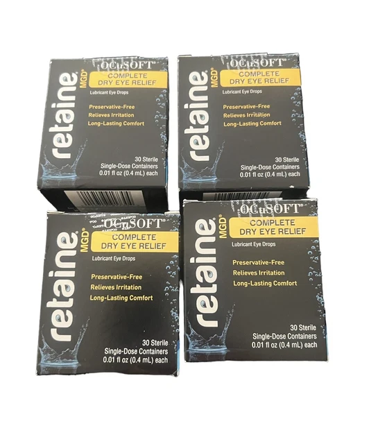 4 PACKRETAINE EYE drops complete dry eye relief 0.01 fl 0.4 ml READ