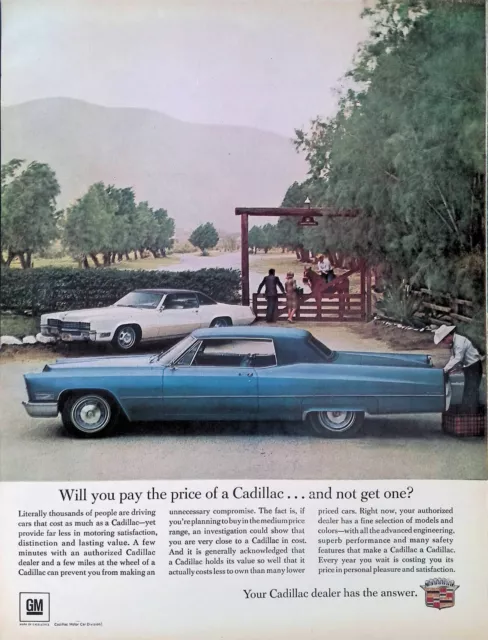 4 Print Ads 1967 Cadillac Fleetwood Eldorado Coupe DeVille Convertible Man Hat