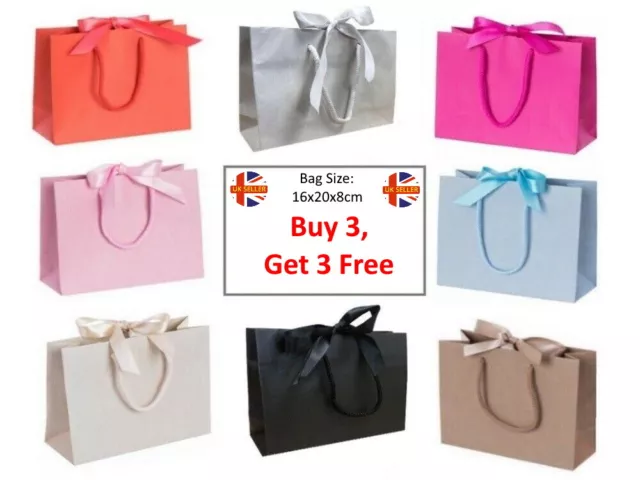 Buy 3 Get 3 Free Boutique Ribbon Tie Gift Bag Baby Wedding Party Bags