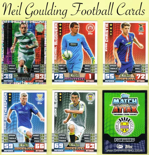 Topps SPFL MATCH ATTAX 2014-15 ☆ SCOTTISH PREMIER LEAGUE ☆ Cards #1 to #216