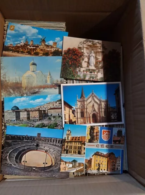 Karton mit über 1.500 Ansichtskarten aus Europa