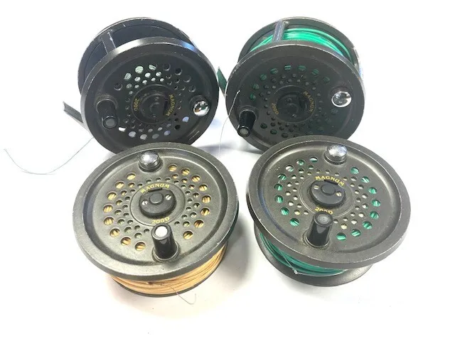 Hardy Ultralite Disc 4 salmon fly reel with three spare spools & line