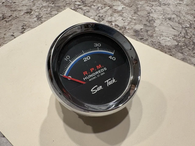 SUN TACHOMETER ST-504 Vintage Tach 4,000 RPM Gauge 1960’s Blue Line ...
