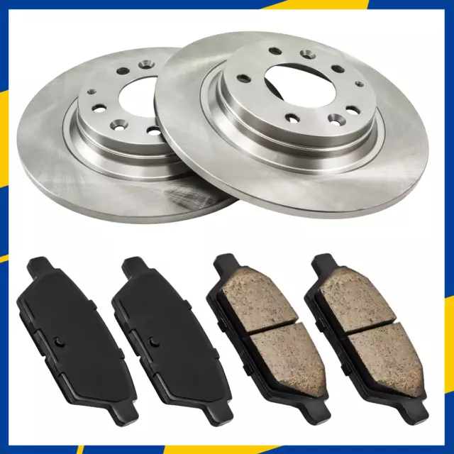 Rear Brake Rotors + Ceramic Pads Kit For 2006-2011 Ford Fusion MKZ Mazda 6 Milan