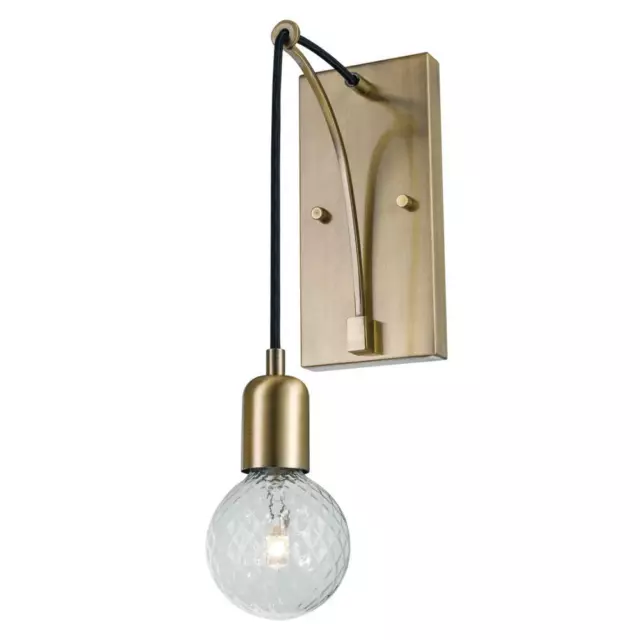 Globe Electric Krystallos 1-Light Antique Brass Wall Sconce w/Designer Bulb