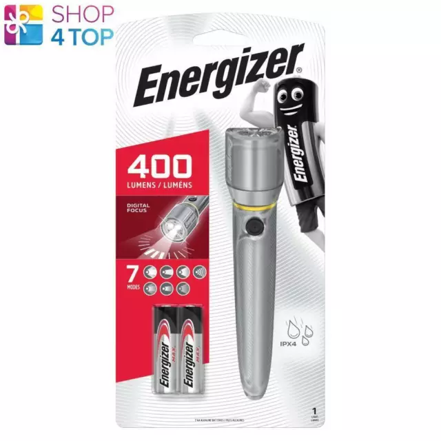 Energizer UPN157265 Métal Flashlight 400 Lumière Numérique Focus Aa Piles Neuf