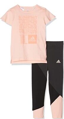 Neonati Adidas minime Set comprende T-shirt e Leggings Nero & Peach DJ1566