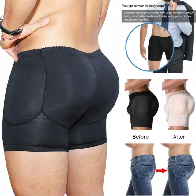 MENS PADDED BUTT Lifter Hip Enhancer Underwear Panties 4 Removable