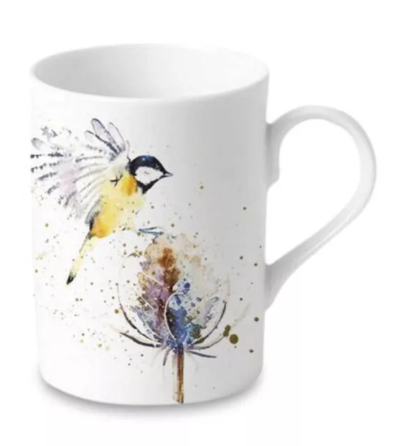 Roy Kirkham Birds + teasels col rizada taza de café taza de té taza de asa 0,3 L