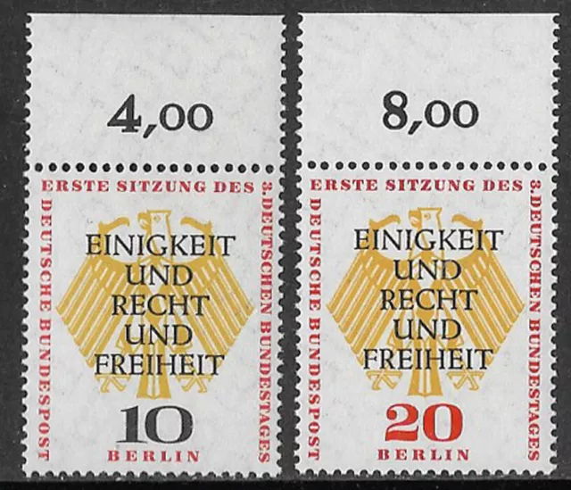 West Berlin Mi. Nr. 174 - 175 mit OR dgz ungefaltet  **  aus Jahrgang 1957 (13)