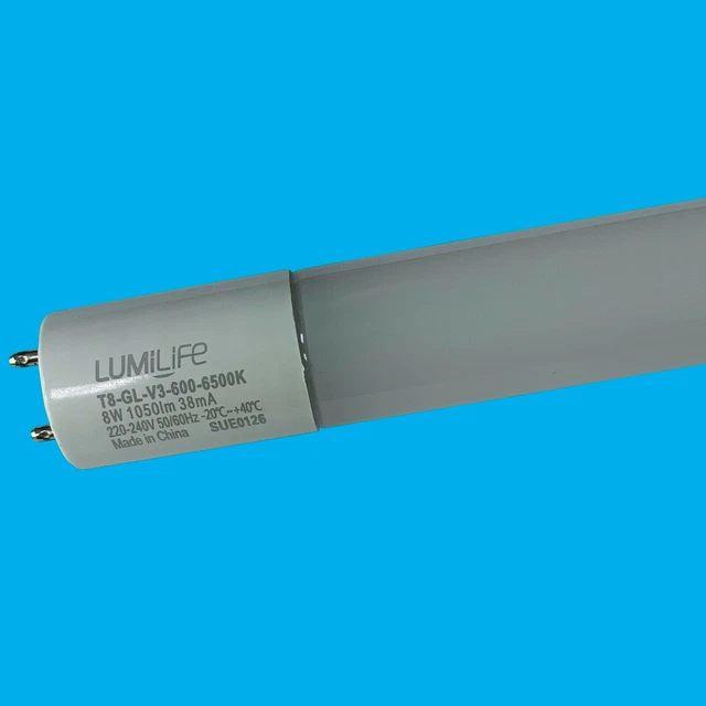 1x 8W (=18W) T8 G13 6500K Tageslicht 600mm (2ft) LED