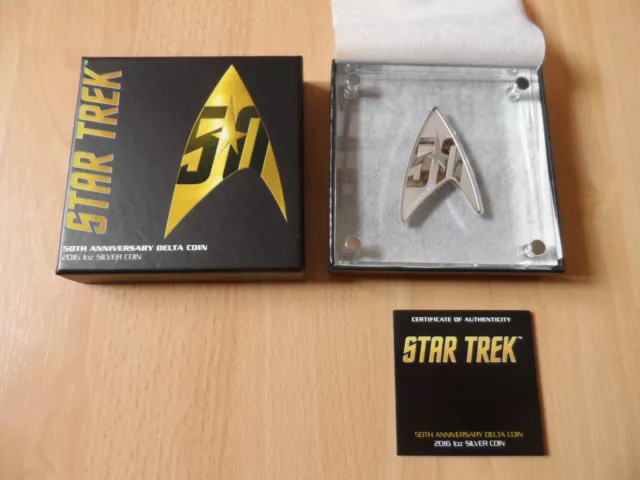 Tuvalu 2016 Star Trek 1oz Unze Silber 50th Anniversary Delta Coin max. 5.000 Ex.