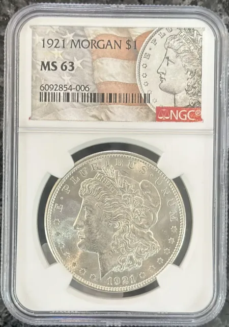 1921 Morgan Silver Dollar NGC MS-63