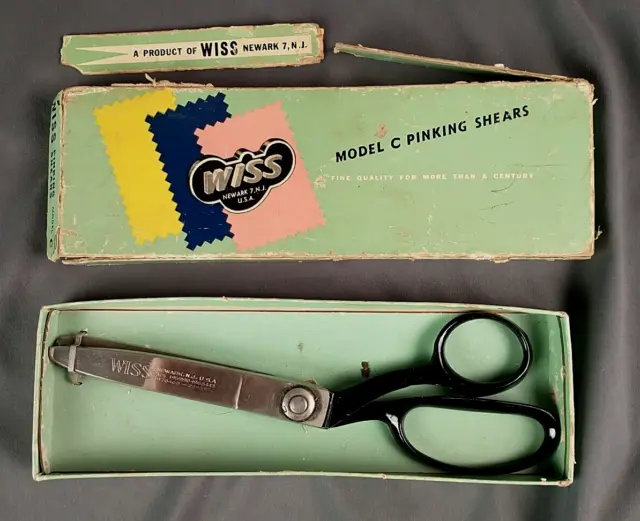 Scissors Wiss Pinking Shears Made in USA Model C Original Box Vintage 190