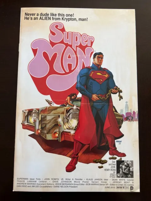 Superman #40 Vol. 3 (DC, 2015) Dave Johnson Movie Poster Variant - Super Fly, VF