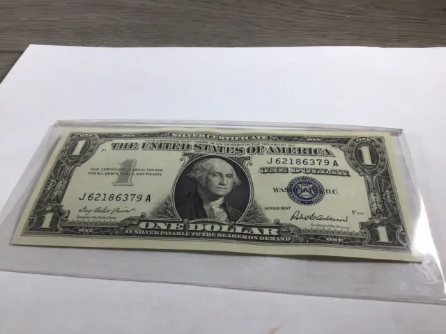 Series 1957 Silver Certificate Blue Seal One Dollar Bill