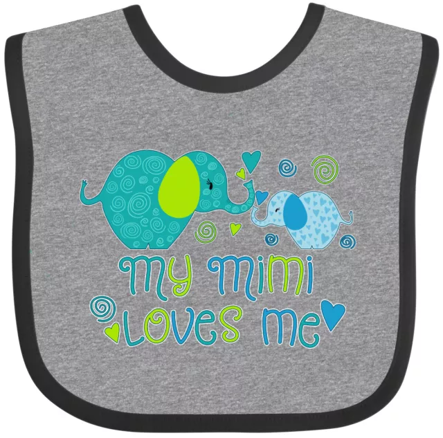 Inktastic My Mimi Loves Me- Cute Elephants Baby Bib Grandmother Grandma Child