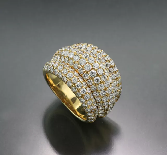 Brillant Anneau 4,00 Carats or Jaune 750 Valeur Neuf