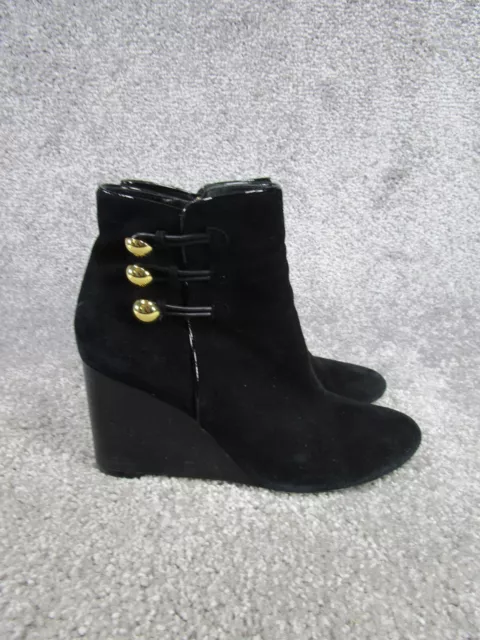 Kate Spade Booties Womens Size 8.5 Black Suede Wedges