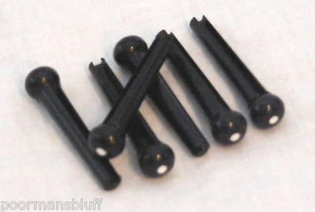 Ny Pro 6 Black Colored Bridge Pins With White Dot - New
