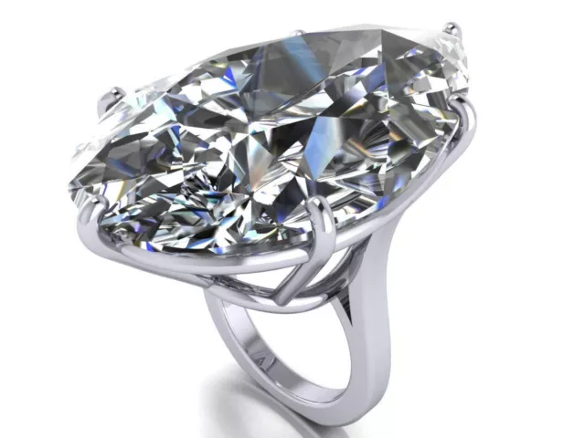 75ct Cocktail Party Ring inspired 925 Sterling Silver White Pear - Shaped Gift