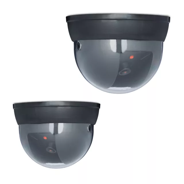 2 x Dummy Kamera Dome Kamera im Set Kamera Attrappe Überwachungskamera mit LED