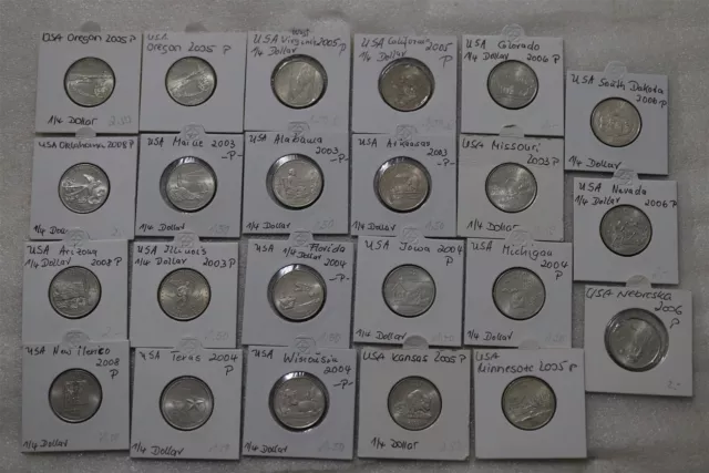 🧭 🇺🇸 Usa Massive Quarter Coin Collection 2003/2008 B56 #10 Bx8
