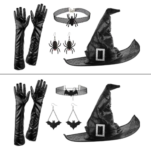 WITCH COSTUME SET Halloween Party Adult Wizard Hat Cosplay Party Dress