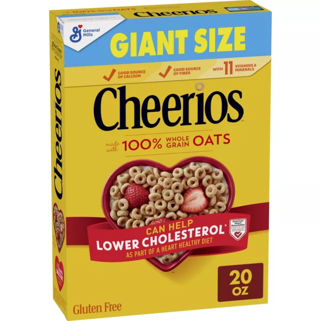 Cheerios, Heart Healthy Gluten Free Breakfast Cereal, Giant Size, 20 oz