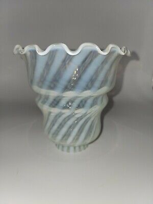 Vintage Fenton Opalescent Art Glass Spiral Optic Lamp Shade 5.5" H.