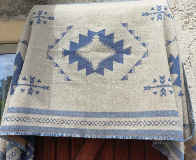 Écharpe Châle Enveloppant Ethnique Multicolore - Longueur 200 Cm - Style Rétro Avec Glands - Neuve Avec étiquettes