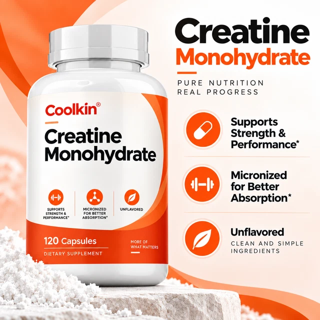 CREATINE MONOHYDRATE CAPSULES - Micronized Muscle Strength Performance ...