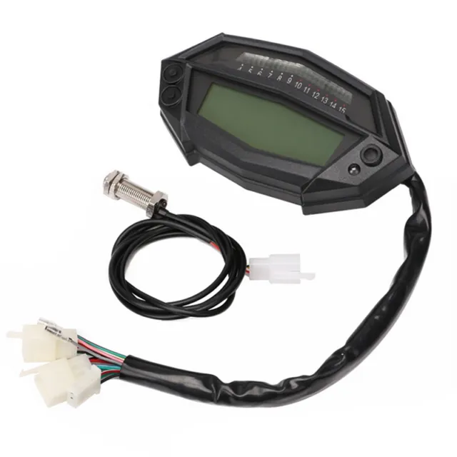 Motorcycle Universal LCD Digital Tachometer Speedometer Gear Indicator Part ×1