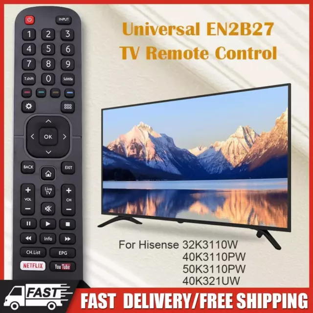 Universal EN2B27 TV Remote Control for Hisense 32K3110W 40K3110PW 50K3110PW DE