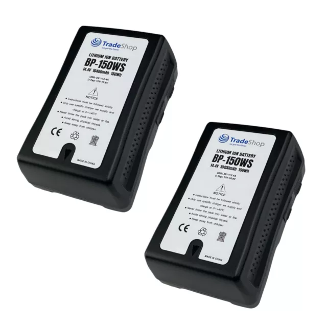 2x Li-Ion V-Mount Akku 10400mAh D-Tap für Blackmagic URSA Mini Pro, Mini 4K