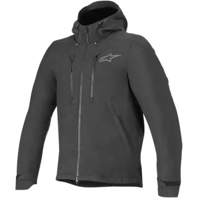 Alpinestars Domino Tech wasserdicht Soft Shell Fahren Motorrad Hoodie schwarz